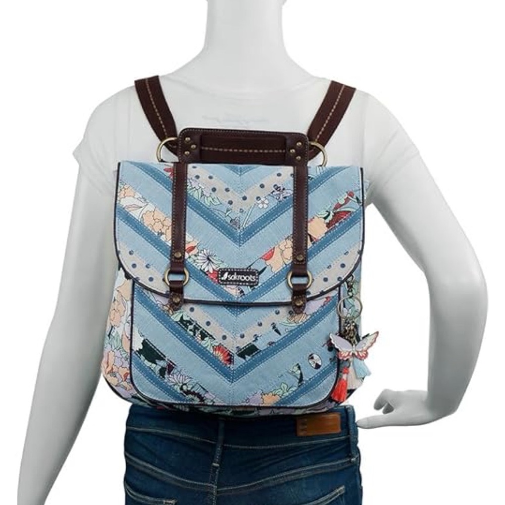 NWT Sakroots Artist Circle Convertible Backpack Sky Blue - Picture 14 of 16